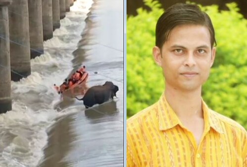 ଦୁର୍ଘଟଣା ବେଳର ଏକ ଦୃଶ୍ୟ ଓ (ଡାହାଣ) ଅରିନ୍ଦମ ଦାସ (ଫାଇଲ୍ ଫଟୋ)