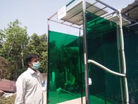 କରୋନାର ମୁକାବିଲା କରିବ ଓଡ଼ିଆ ଯୁବକ ଉଦ୍ଭାବନ କରିଥିବା ସୌରଚାଳିତ ସାନିଟାଇଜିଙ୍ଗ୍ ମେସିନ୍