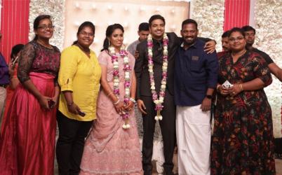 Kollywood Star Sathish Sindhu S Starry Wedding Reception Pics