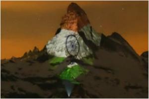 Matterhorn in Swiss Alps Lit Up in Indian Tricolour