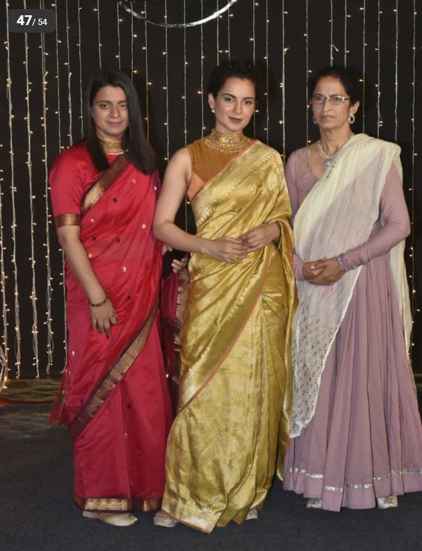  ਕੰਗਨਾ ਆਪਣੀ ਭੈਣ ਤੇ ਮਾਂ ਪ੍ਰਿਯੰਕਾ-ਨਿਕ ਦੀ ਰਿਸੈਪਸ਼ਨ 'ਤੇ