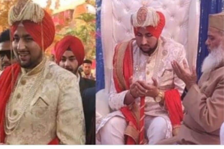 muslim groom wears turban