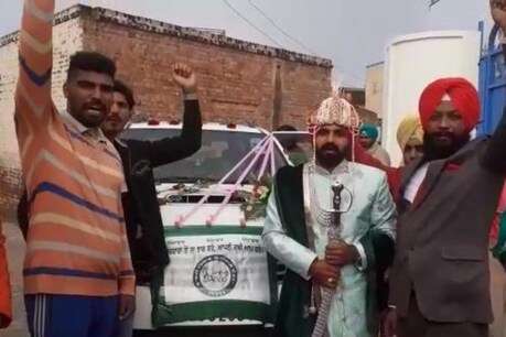 ਕਿਸਾਨੀ ਝੰਡਾ ਲਗਾ ਕੇ ਲਾੜੀ ਵਿਆਹੁਣ ਤੁਰਿਆ ਲਾੜਾ