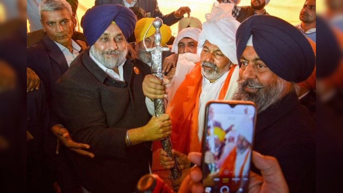 Sukhbir Badal honors Chaudhary Rakesh Tikait in Ghazipur ਸੁਖਬੀਰ ਬਾਦਲ