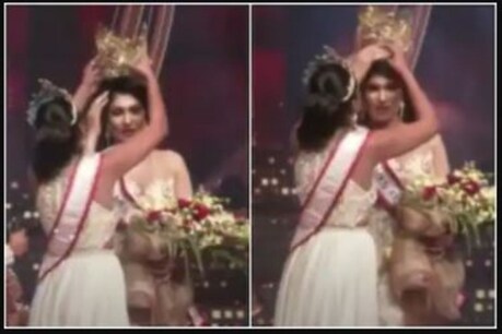 Video-ਤਲਾਕ ਦੇ ਦਾਅਵੇ 'ਤੇ ਮਿਸਿਜ਼ ਸ਼੍ਰੀਲੰਕਾ ਜੇਤੂ ਦੇ ਸਿਰ ਤੋਂ ਉਤਾਰਿਆ ਤਾਜ, ਲੱਗੀ ਸੱਟ