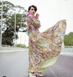 Neil Ranaut, makes dresses like 'celebrities' with leaves and flowers