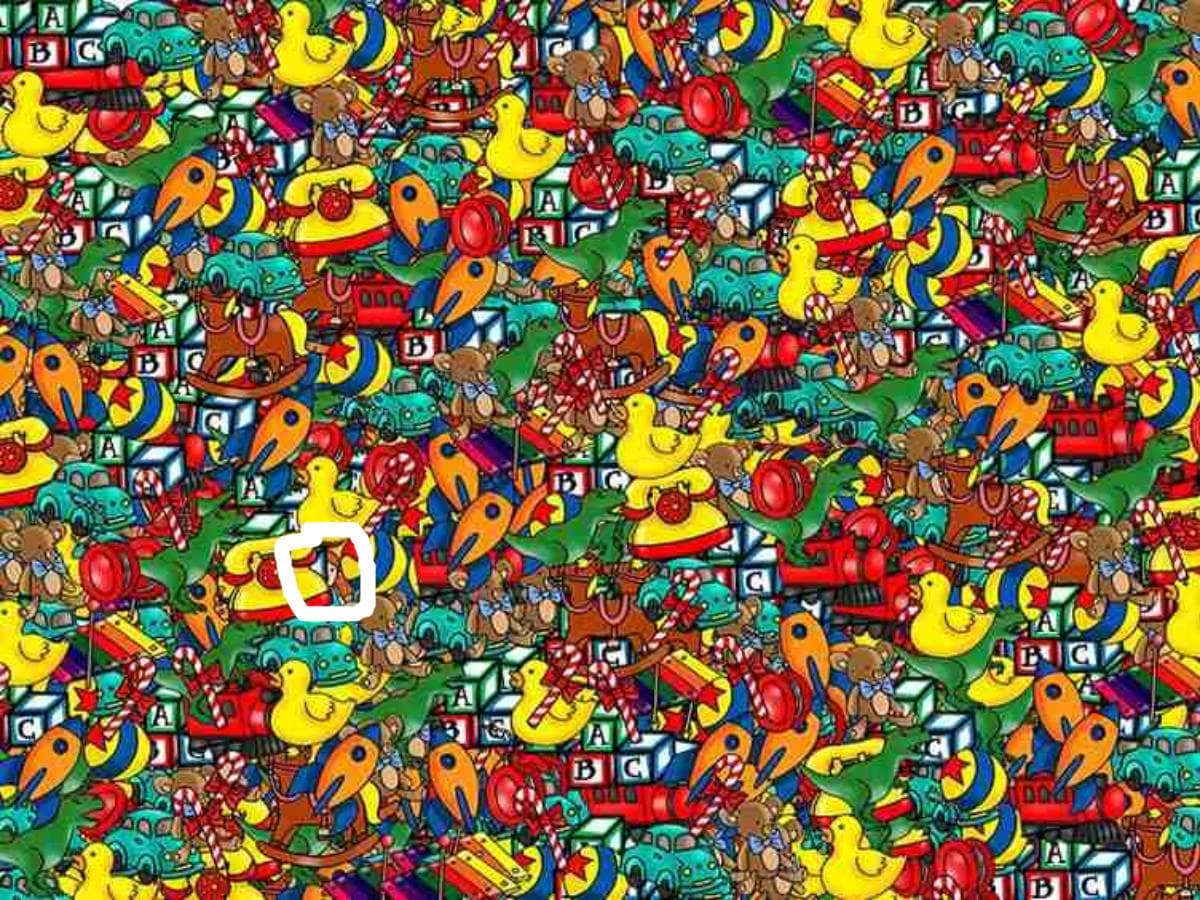 Optical Illusion for IQ Test, Can you find the Hidden Doll, find the Hidden Doll Among Toys, find the Hidden Doll Among Toys in 15 seconds, optical illusion challenge, optical illusions