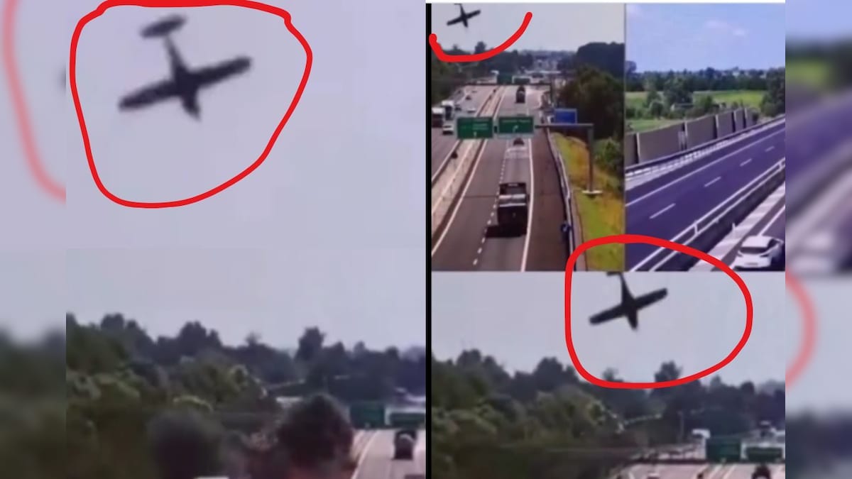 Crash crashed on highway, fall on vehicles, see videos