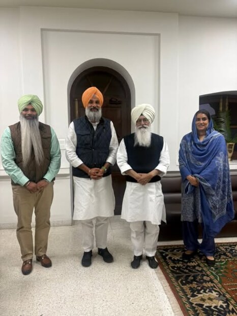 bikram majithia meets dera beas chief baba gurinder singh dhillon after jail release