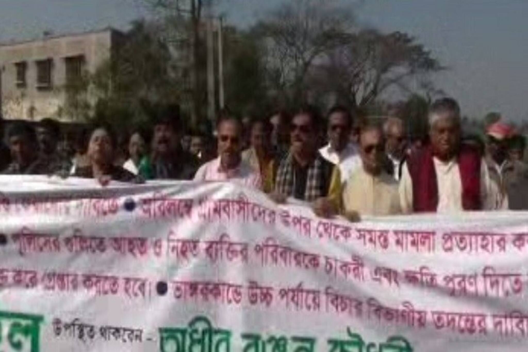 দোষীদের শাস্তিরও দাবিতে অধীর-মান্নানের নেতৃত্বে ভাঙড়ে মিছিল কংগ্রেসের