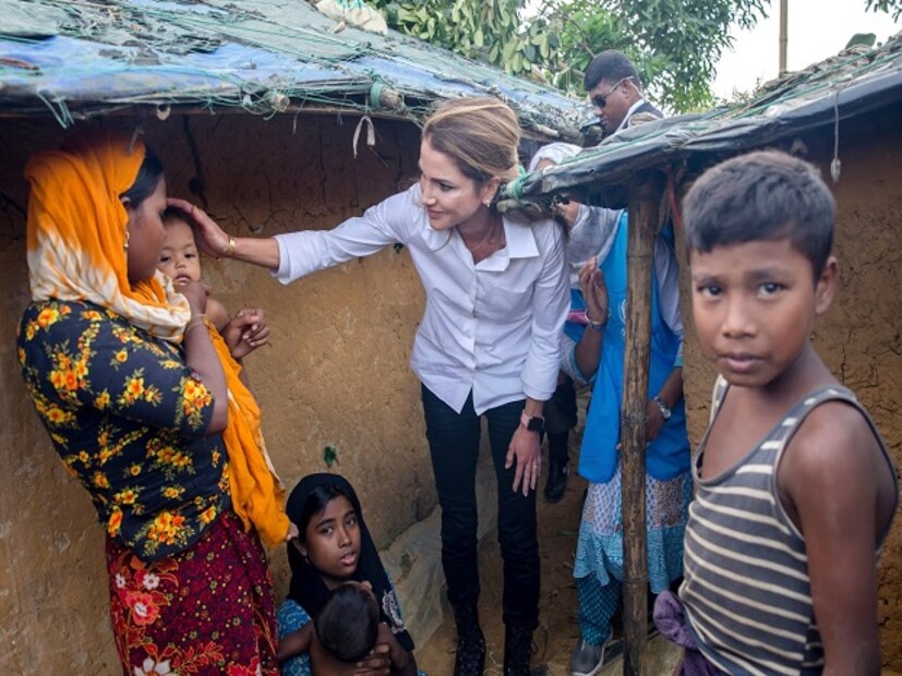 Queen of Jordan Rania Al Abdullah has said her country will stand beside Bangladesh in fighting Rohingya crisis. Photo: AP