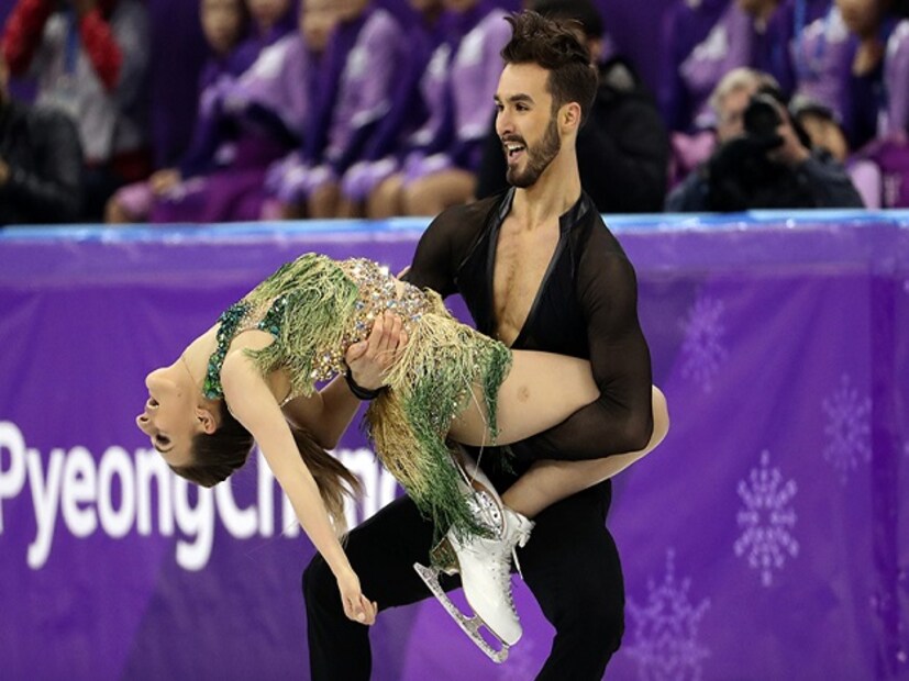 Gabriella Papadakis performs with Guillaume Cizeron during the Ice Dance short dance competition at the 2018 Winer Olympics in South Korea on February 19, 2018. (Image: Reuters)