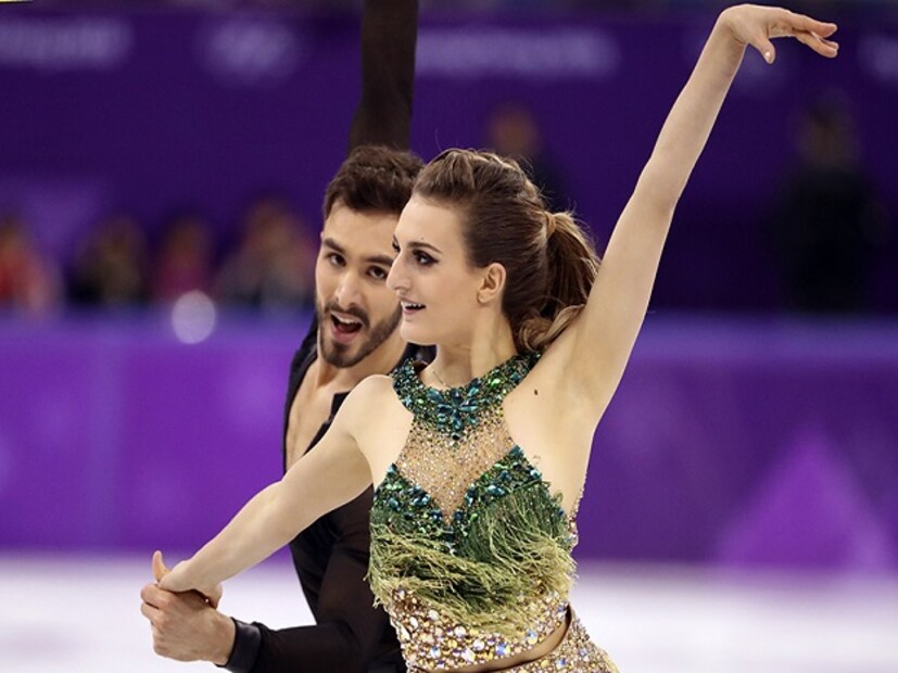 When the clasp became unhooked, the 22-year-old Papadakis was more worried about holding up her outfit than making sure her twizzles and rhumba were in sync. (Image: Reuters)