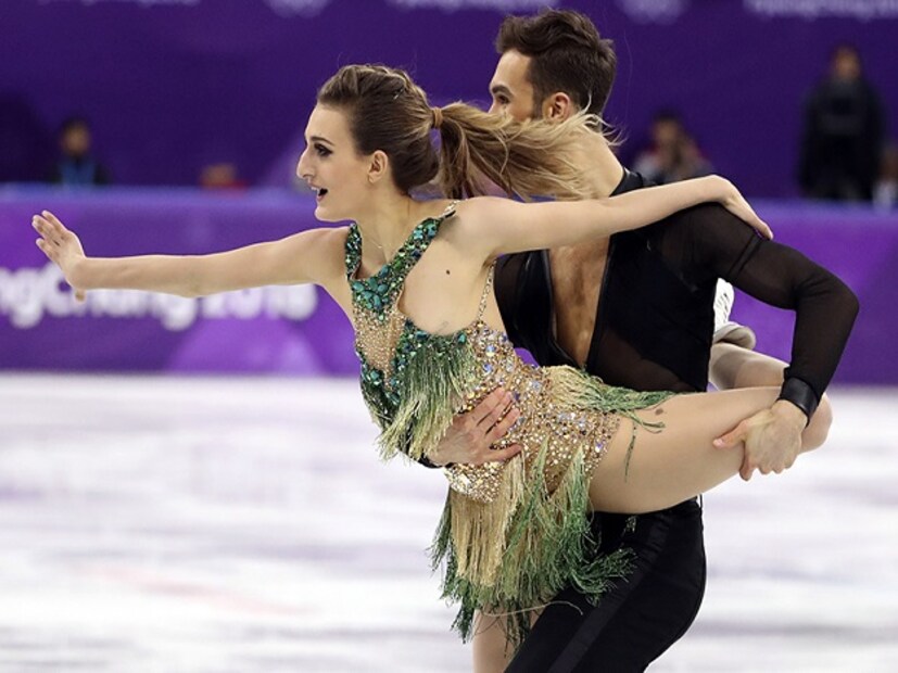 Her swinging short program with partner Guillaume Cizeron at the Pyeongchang Olympics was threatening to go down in history alongside Janet Jackson's infamous wardrobe malfunction during her halftime performance at the Super Bowl. (image: Reuters)