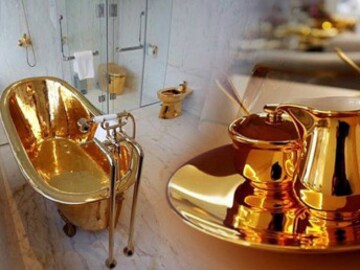 এই হোটেলের খাওয়ার প্লেট থেকে কমোড সবই সোনার! দেখুন ছবি