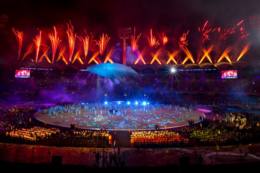Fireworks explode at Carrara Stadium for the opening ceremony for the 2018 Commonwealth Games on the Gold Coast, Australia (Photo: AP)