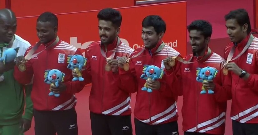 কমনওয়েলথ গেমসে টেবিল টেনিসে সোনা জয় ভারতীয় ছেলেদের (Photo: Screengrab)