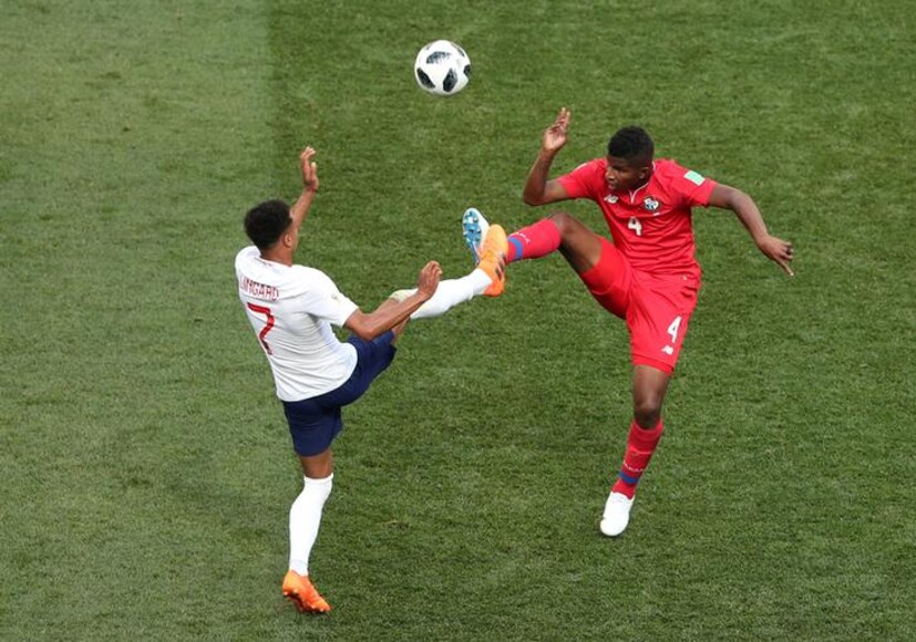 ম্যাচের ৭৮ মিনিটে পানামার হয়ে বালয়ের সান্তনামূলক একটা গোল ছাড়া এই ম্যাচ থেকে কিছুই পাওনা নেই উত্তর আমেরিকার এই দেশটির (Photo: Reuters)