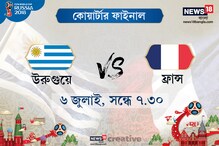 উরুগুয়ে বনাম ফ্রান্স লড়াইয়ের আগে একনজরে দেখে নিন পরিসংখ্যানের বিচার উরুগুয়ে বনাম ফ্রান্স লড়াইয়ের আগে একনজরে দেখে নিন পরিসংখ্যানের বিচার