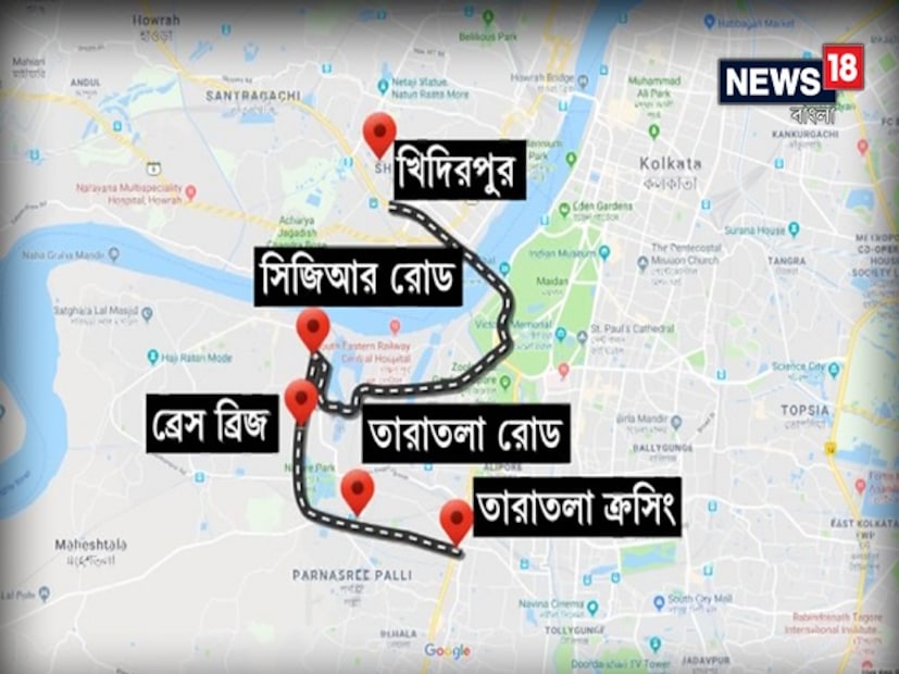 ধ্বংশস্তুপ সরানো কাজ চলছে জোরকদমে ৷ আপাতত বন্ধ মাঝেরহাট ব্রিজের আশপাশের রাস্তা ৷  দেখে নিন কোন কোন রাস্তা বন্ধ, আর কোন কোন রাস্তায় এইমুহূর্তে ঘোরানো হয়েছে গাড়ি ৷  Photo: News 18 Bangla