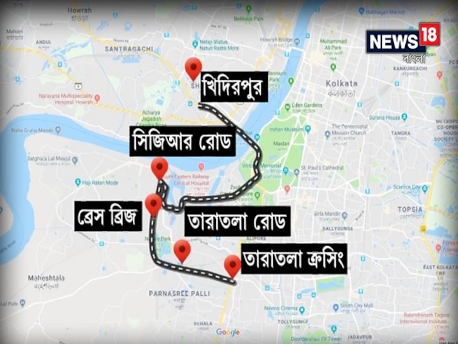  ধ্বংশস্তুপ সরানো কাজ চলছে জোরকদমে ৷ আপাতত বন্ধ মাঝেরহাট ব্রিজের আশপাশের রাস্তা ৷ দেখে নিন কোন কোন রাস্তা বন্ধ, আর কোন কোন রাস্তায় এইমুহূর্তে ঘোরানো হয়েছে গাড়ি ৷,[object Object],Photo: News 18 Bangla