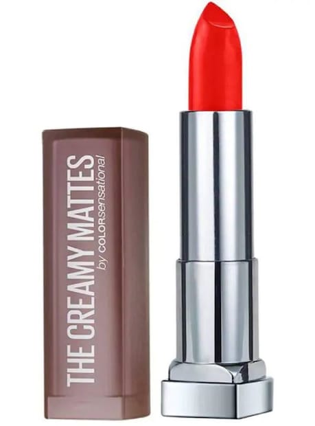 Maybelline Color Sensational Creamy Matte-র লাল রঙের মডেলের নাম ফায়ার ক্র্যাকার রেড ৷ এই লাল রঙের মধ্যে হালকা কমলা রঙের ছোঁওয়া এই শেডটিকে আরও আবেদনময়ী করে তুলেছে ৷ জেন্টল ম্যাট ফিনিশের এই লিপস্টিক পাওয়া যাচ্ছে মাত্র ২৯৯ টাকায় ৷ Photo Courtesy - Flipkart 