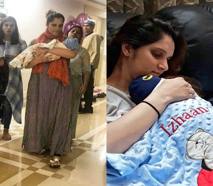 ৩০ অক্টোবর পুত্র সন্তানের জন্ম দিলেন টেনিস তারকা সানিয়া মির্জা। 'নতুন' বাবা প্রাক্তন পাকিস্তান ক্রিকেট টিম-এর ক্যাপ্টেন শোয়েব আখতার নিজে সোশাল মিডিয়ায় সুখবরটি জানিয়েছিলেন। সানিয়া, শোয়েব ছেলের নাম রেখেছেন ইজহান। একটি সাক্ষাৎকারে সানিয়া বলেছিলেন, আমার সন্তানের পদবী কখনও শুধু মালিক নয়, মির্জা মালিক হবে।  Photo Source: Collected