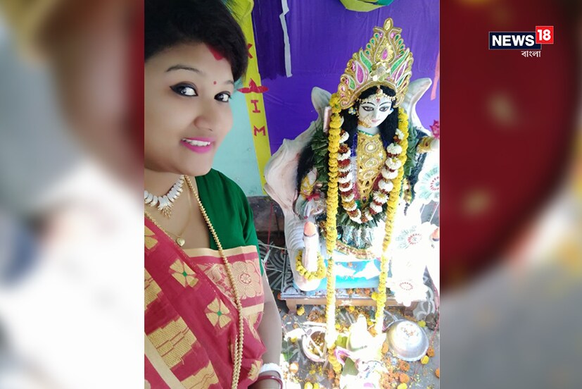 বিয়ের পরে প্রথম সরস্বতী পুজো বেশ ভালভাবেই কেটেছে প্রিয়া মান্নার ৷ 