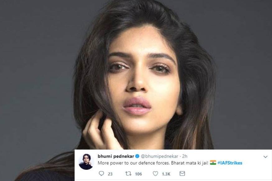 অভিনেত্রী ভূমি পেডনকরও শুভেচ্ছা জানিয়ে বলেছেন ভারতীয় সেনা ও ইন্টেলিজেন্স যেন এমনই শক্তিশালী থাকে চিরকাল . . .ভারত মাতার জয় ৷ অভিনেত্রী ভূমি পেডনকরও শুভেচ্ছা জানিয়ে বলেছেন ভারতীয় সেনা ও ইন্টেলিজেন্স যেন এমনই শক্তিশালী থাকে চিরকাল . . .ভারত মাতার জয় ৷