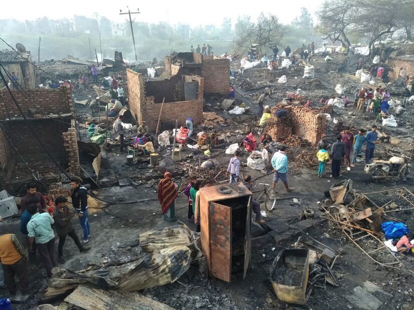 আগুন লাগার আসল কারণ জানা না গেলেও, প্রাথমিক অনুমান শর্টসার্কিটের ফলেই আগুন লেগেছে।  (Image: Ajay/News18)