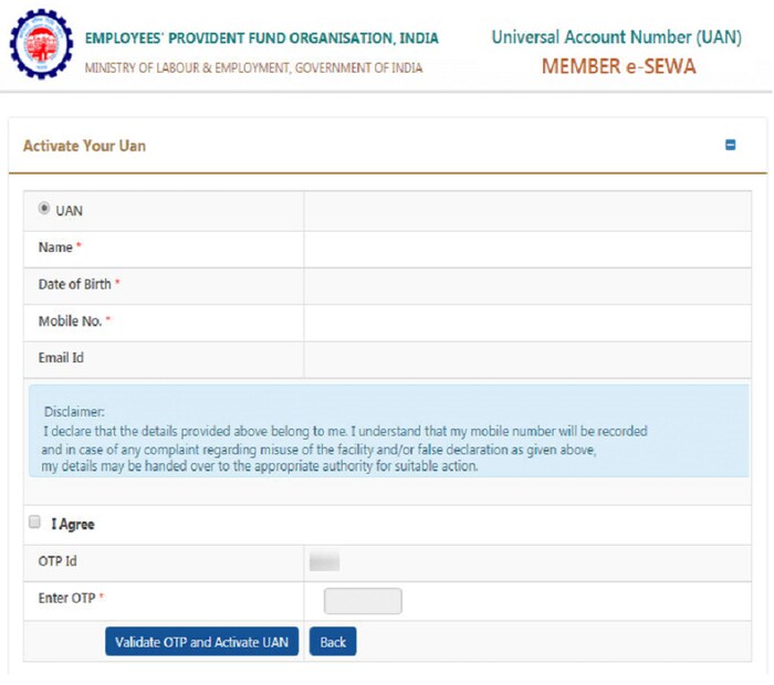 আবার ফোন থেকে OTP দিয়ে &#039;Validate OTP and Activate UAN’ সিলেক্ট করুন। 