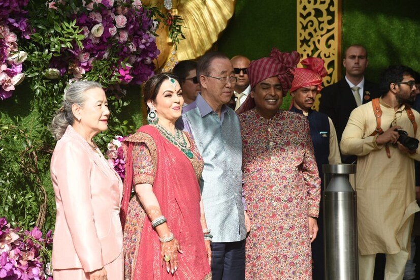 ইউ সুন তেক, নীতা আম্বানি, বান কি মুন ও মুকেশ আম্বানি ।