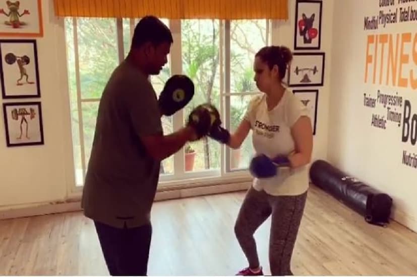 প্রসবের পর সানিয়া রোজ চার থেকে পাঁচ ঘণ্টা এক্সারসাইজ করতেন যার মধ্যে ১০০ মিনিট কার্ডিয়ো করতেন তিনি ৷ সঙ্গে ছিল নিয়মিত কিক-বক্সিংও চলত ৷ Photo Courtesy: Instagram   