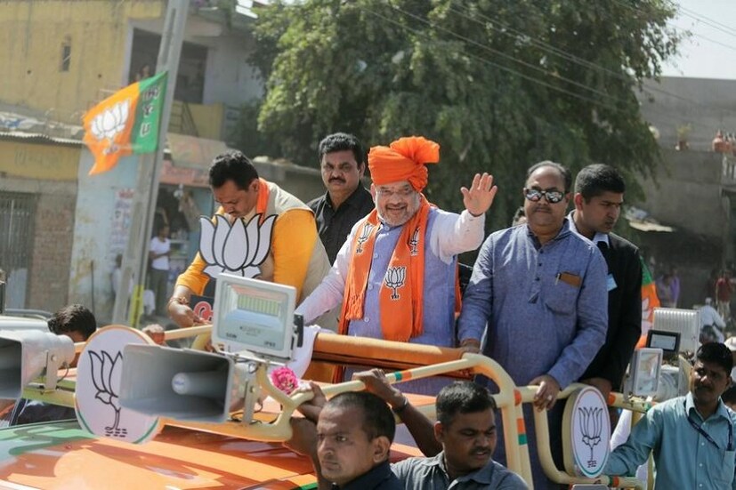 আহমেদাবাদে ভোটপ্রচারে নেমে শক্তি প্রদর্শন অমিত শাহের। (Image: AP)