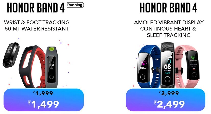 Honor Band 4 পাওয়া যাচ্ছে মাত্র 2,499 টাকায়। Honor Band 4 Running Edition পাওয়া যাচ্ছে মাত্র 1,499।