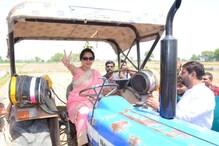 ভোট পেতে কৃষক ভরসা, কাস্তে হাতে ধান কাটার পর এবার হেমা মালিনী চালালেন ট্র্যাক্টরও ভোট পেতে কৃষক ভরসা, কাস্তে হাতে ধান কাটার পর এবার হেমা মালিনী চালালেন ট্র্যাক্টরও