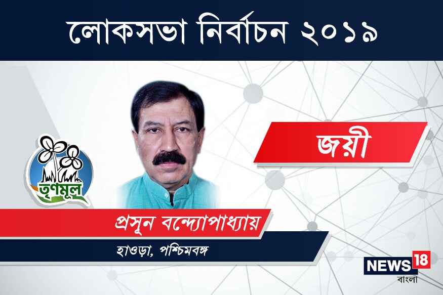হাওড়া কেন্দ্রে জয়ী তৃণমূল কংগ্রেস প্রার্থী প্রসূন বন্দ্যোপাধ্যায়৷ ১ লক্ষ ৪ হাজার ৪৪৫ ভোটে হারালেন বিজেপি প্রার্থী রন্তিদেব সেনগুপ্তকে৷ হাওড়া কেন্দ্রে জয়ী তৃণমূল কংগ্রেস প্রার্থী প্রসূন বন্দ্যোপাধ্যায়৷ ১ লক্ষ ৪ হাজার ৪৪৫ ভোটে হারালেন বিজেপি প্রার্থী রন্তিদেব সেনগুপ্তকে৷