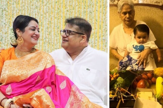 সুদীপা চট্টোপাধ্যায় ও অগ্নিদেব চট্টোপাধ্যায় (বাঁদিকে) ৷ দীপালি মুখোপাধ্যায়ের সঙ্গে আদিদেব (ডানদিকে) ৷
