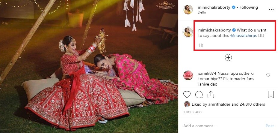 • মিমি-র মাথায় কী খসে পড়ল এক টুকরো ‘কলিরে’ ? তা অবশ্য জানা যায়নি ৷ তবে নেটিজেনরা চুপ নেই ৷ মিমির বিয়ে নিয়ে শুরু হয়ে গিয়েছে গুজগুজ ফুসফুস ৷ ছবি: ইনস্টাগ্রাম ৷ • মিমি-র মাথায় কী খসে পড়ল এক টুকরো ‘কলিরে’ ? তা অবশ্য জানা যায়নি ৷ তবে নেটিজেনরা চুপ নেই ৷ মিমির বিয়ে নিয়ে শুরু হয়ে গিয়েছে গুজগুজ ফুসফুস ৷ ছবি: ইনস্টাগ্রাম ৷
