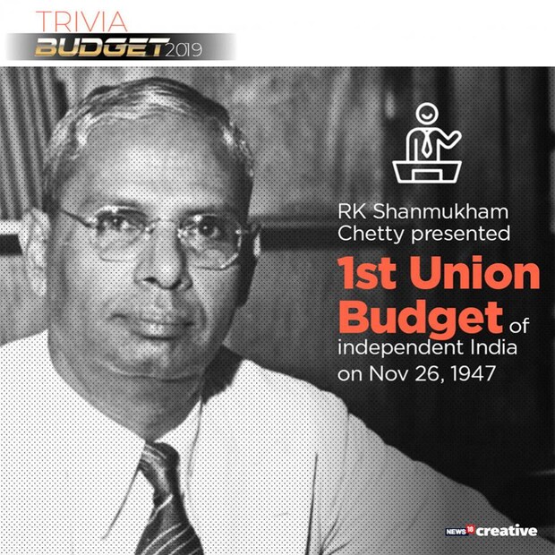 ১৯৪৭ সালে ভারত স্বাধীন হওয়ার পরে প্রথম বাজেট পেশ করেন আরকে শানমুখাম ছেতি। 