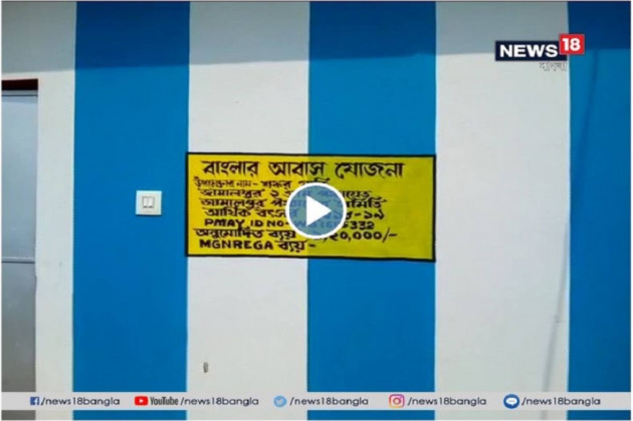 বাংলা আবাস যোজনায় দুর্নীতির অভিযোগ, প্রাপকের বাড়িতে তৃণমূলের দলীয় অফিস