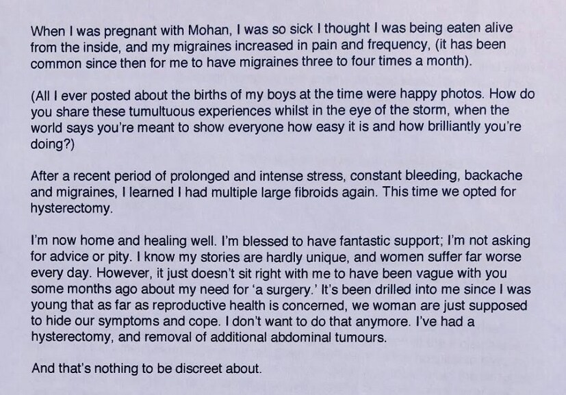 তিনিই তাঁর অভিজ্ঞতা জানিয়েছেন৷ এবং বলেছেন যে সন্তান জন্ম দেওয়ার জন্য মেয়েদের সব মুখ বুজে সহ্য করার কথা বলা হয়৷ তবে তাঁর আর বলতে ভয় নেই যে তিনি নিজের শরীরের কথা ভেবেই এই কঠিন পদক্ষেপ নিতে বাধ্য হয়েছেন৷ 