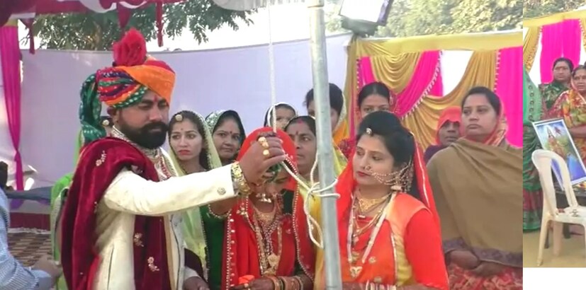 • ভারতমাতার ছবিতে পুজো করেন ও সাত পাকে বাঁধা পড়েন ৷