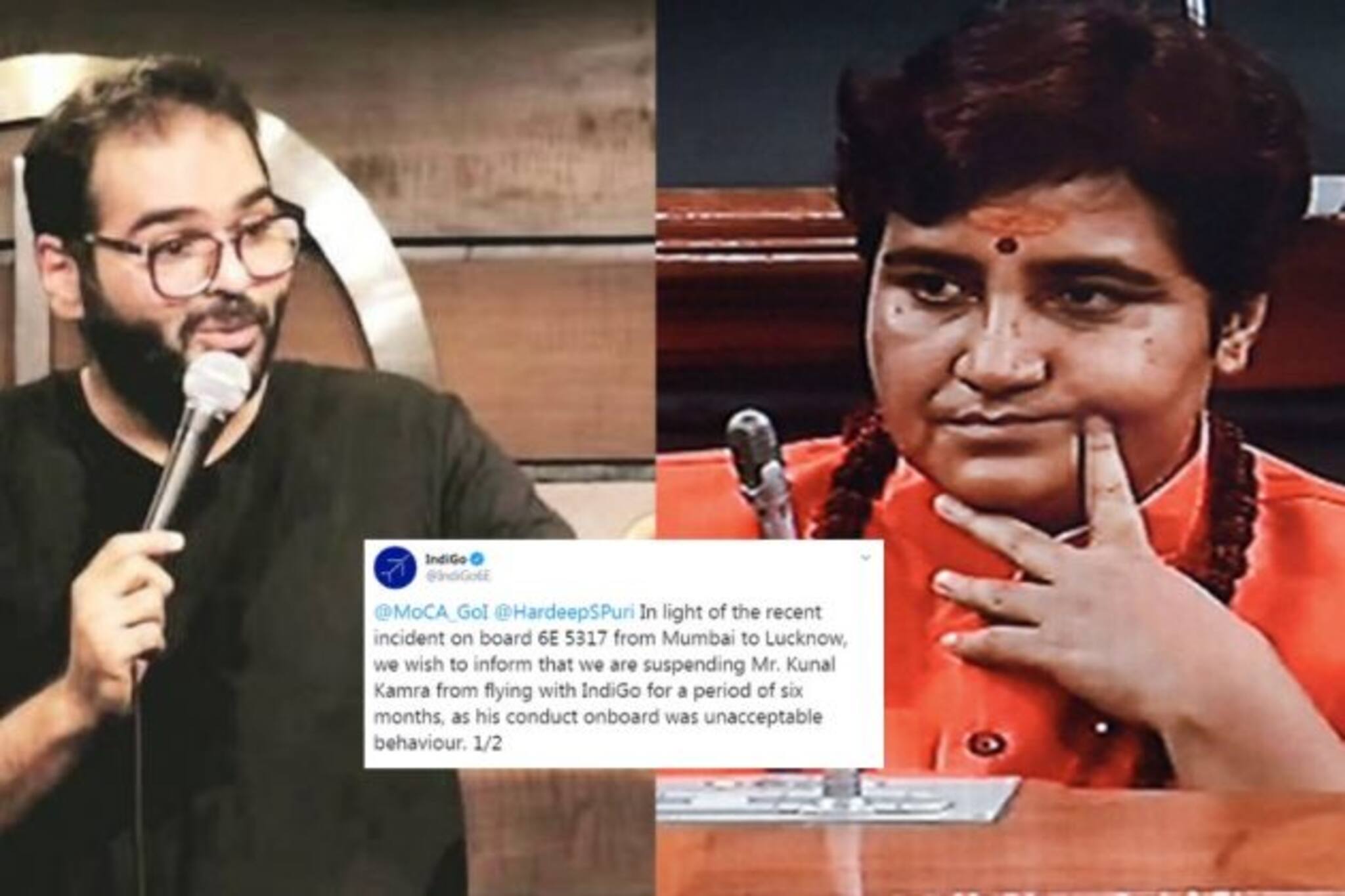 কুণালকে ব্যান করল ৪টি বিমান সংস্থা, 'সাধ্বীকে কেন নয়?' প্রশ্ন নেটিজেনদের