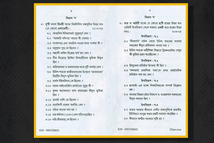 দেখে নিন ২০১৯-এর মাধ্যমিকের ইতিহাস প্রশ্নপত্র৷ পৃষ্ঠা ৮-৯