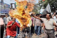 তুমুল বিক্ষোভে জ্বলছে আগুন, অমিত শাহের কলকাতা সফরকে 'কালা দিবস' হিসেবে পালন