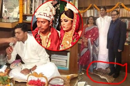 পারিবারিক ঐতিহ্য মেনেই হরিণের চামড়ার তৈরি আসনে বসে গুরুজনদের আশীর্বাদ নেন সৌম্য। বিয়ের আশীর্বাদ অনুষ্ঠানে হরিণের চামড়া ব্যবহার কেন ? এই প্রশ্নই উঠেছে সর্বত্র ৷ আর এর জন্য স্বভাবতই বেকায়দায় পড়েছেন সৌম্য ৷ পারিবারিক ঐতিহ্য মেনেই হরিণের চামড়ার তৈরি আসনে বসে গুরুজনদের আশীর্বাদ নেন সৌম্য। বিয়ের আশীর্বাদ অনুষ্ঠানে হরিণের চামড়া ব্যবহার কেন ? এই প্রশ্নই উঠেছে সর্বত্র ৷ আর এর জন্য স্বভাবতই বেকায়দায় পড়েছেন সৌম্য ৷