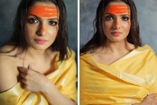 ব্লাউজ ছাড়াই পরলেন শাড়ি, কপাল ভর্তি আবির! তনুশ্রীর সুপার হট দোলের ছবি ভাইরাল
