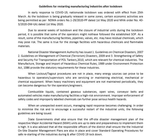 MHA issues guidelines