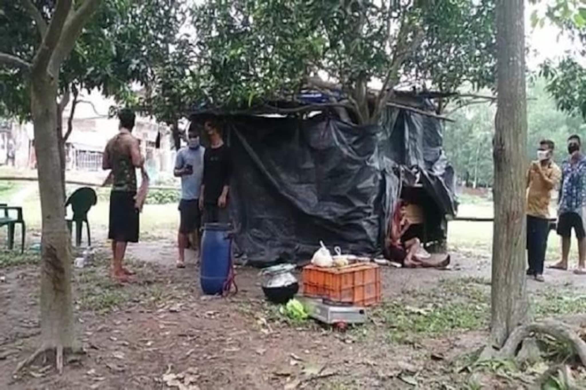 লকডাউনে কাজ হারিয়ে জোটেনি খাওয়া, রাজ্যে ফিরে ঠিকানা এখন গাছতলা